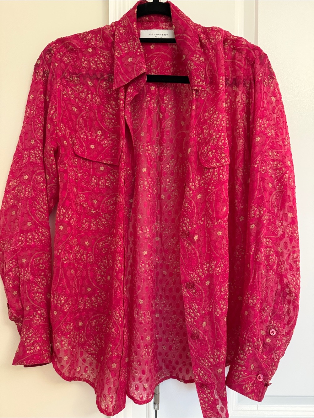 Equipment Hot Pink Paisley Silk Shirt